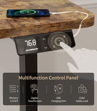 MAIDeSITe Elektromosan Állítható Íróasztal 140x70cm Memóriagombokkal és Kiegészítőkkel 4