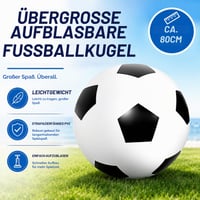 Minge de fotbal din cauciuc MAIGIEE XXL cu diametrul de 80 cm, minge de jucărie gonflabilă mare pentru copii și adulți 4