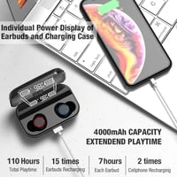 Bluetooth slúchadlá Mailiya 5.0 s nabíjacím puzdrom 4000 mAh, 110 hodín prehrávania, HD stereo zvuk, potlačenie hluku, vodotesnosť IPX7, zabudovaný mikrofón, športové slúchadlá 2