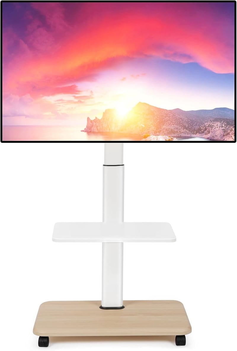 Maiproo Mobil TV Állvány 32-70 Colos Magasságállítható Görgős Tévétartó Fehér