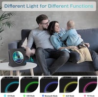 MAITE Bluetooth CD Lejátszó Dupla Hangszóróval - Hordozható FM Rádió, Időzítő, AUX/USB Bemenet, Fejhallgató Csatlakozó, 10m Hatótáv 3