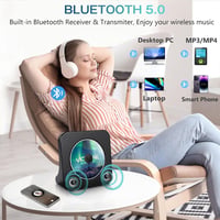 MAITE Bluetooth CD Lejátszó Dupla Hangszóróval - Hordozható FM Rádió, Időzítő, AUX/USB Bemenet, Fejhallgató Csatlakozó, 10m Hatótáv 8
