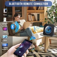 MAITE Bluetooth CD Lejátszó Dupla Hangszóróval - Hordozható FM Rádió, Időzítő, AUX/USB Bemenet, Fejhallgató Csatlakozó, 10m Hatótáv 2