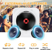 MAITE Bluetooth CD Lejátszó Hordozható Fali Rádió HiFi Hangszórókkal USB MP3 FM Távirányítóval Fejhallgató Csatlakozóval 4