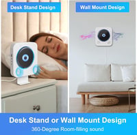 MAITE Bluetooth CD Lejátszó Hordozható Fali Rádió HiFi Hangszórókkal USB MP3 FM Távirányítóval Fejhallgató Csatlakozóval 7