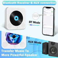 MAITE Falra szerelhető Bluetooth CD lejátszó HiFi hangszórókkal - FM rádió, USB, AUX bemenet, fejhallgató csatlakozó, távirányító, húzókapcs 8