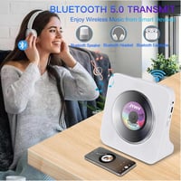 MAITE Hordozható CD Lejátszó Bluetooth Adóval, Időzítő Funkcióval, Portalanító Fedéllel, FM Rádió USB AUX Port Távirányító 2