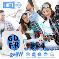 MAITE Hordozható CD Lejátszó Bluetooth Funkcióval, Dupla Hangszóróval, FM Rádióval, USB/AUX Csatlakozással, Időzítővel és Távirányítóval - F 6