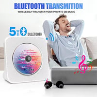 MAITE Hordozható CD Lejátszó Bluetooth Funkcióval, Dupla Hangszóróval, FM Rádióval, USB/AUX Csatlakozással, Időzítővel és Távirányítóval - F 5