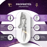 Pendul Egiptean THOT Majestic cu Martor - Radiestezie și Geobiologie - Pendul Divinatoriu din Cupru Argintat - Baghetă Radiestezică Universală Magnetizabilă 38 g 4