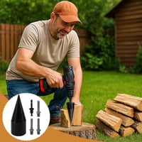 MAJOYLIFE 32 mm fahasító fúrófej szett villamos fahasító gépekhez, 4 db csatlakozó rúd tűzifa aprításhoz 4