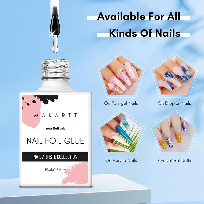 Makartt Nail Foil Ragasztó Gél - Köröm Transfer Matrica Applikátor 15ml