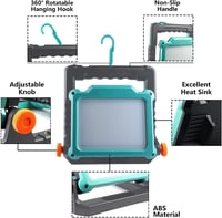 MAKBOS Akkumulátor Adapter 18V Munkalámpa - Kompatibilis Milwaukee M18 és Dewalt 20V Akkukkal - LED Építkezési Reflektor, Munkahelyi Világít 4