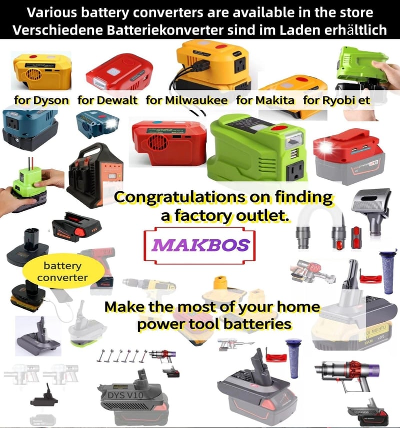 MAKBOS Autó Bikázó Adapter Einhell 18V Akkumulátorhoz, Hordozható Jump Starter Power Bank Átalakító 12V Autóindításhoz