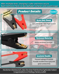 MAKBOS Autó Indítósegéd Adapter Makita 18V Akkumulátorhoz, Hordozható Powerbank Átalakító 12V Autó Indításhoz 7