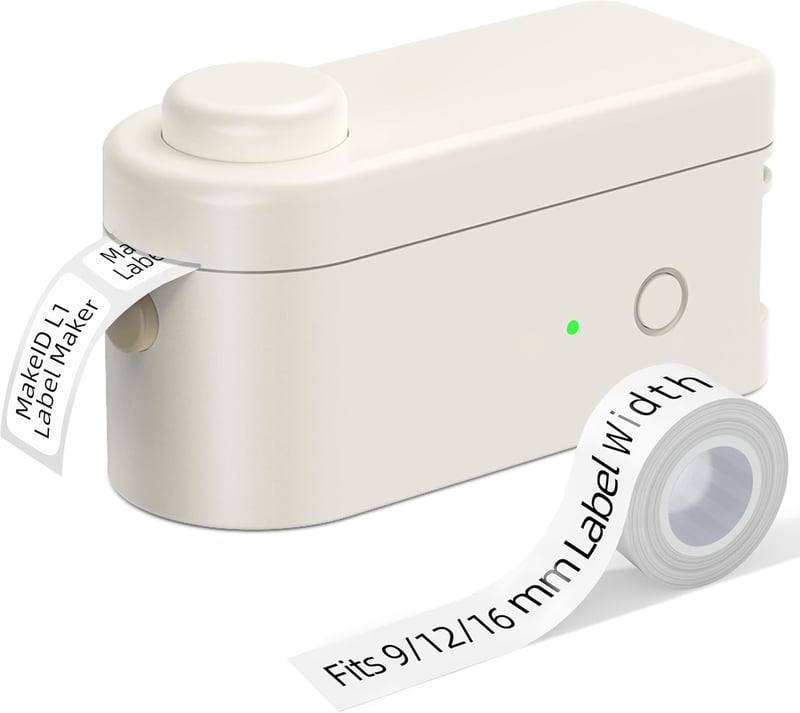 Makeid L1 Bluetooth Címkenyomtató, Hordozható Mini Címkéző Készülék Otthonra és Irodába, 9-16mm Nyomtatási Méret