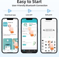 Makeid L1 Bluetooth Címkenyomtató - Kék Hordozható Öntapadós Címkéző Eszköz Okostelefonokhoz, 9-16 mm Nyomtatási Méret, Otthoni és Irodai Ha 4