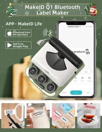 Makeid Q1 Bluetooth Címkenyomtató - Hordozható Mini Címkéző Gép iOS Android Telefonokhoz, Zöld, 300 DPI, Otthoni Irodai Használatra 2
