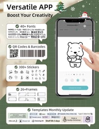 Makeid Q1 Bluetooth Címkenyomtató - Hordozható Mini Címkéző Gép iOS Android Telefonokhoz, Zöld, 300 DPI, Otthoni Irodai Használatra 5