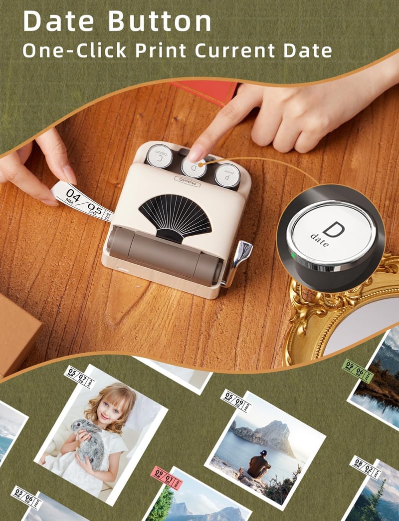 Makeid Q1 Bluetooth Címkenyomtató Mini Hordozható Címkéző Készülék 300DPI HD Nyomtatás Okostelefonhoz Fehér
