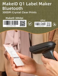 Makeid Q1 Bluetooth Címkenyomtató Mini Hordozható Címkéző Készülék 300DPI HD Nyomtatás Okostelefonhoz Fehér 2
