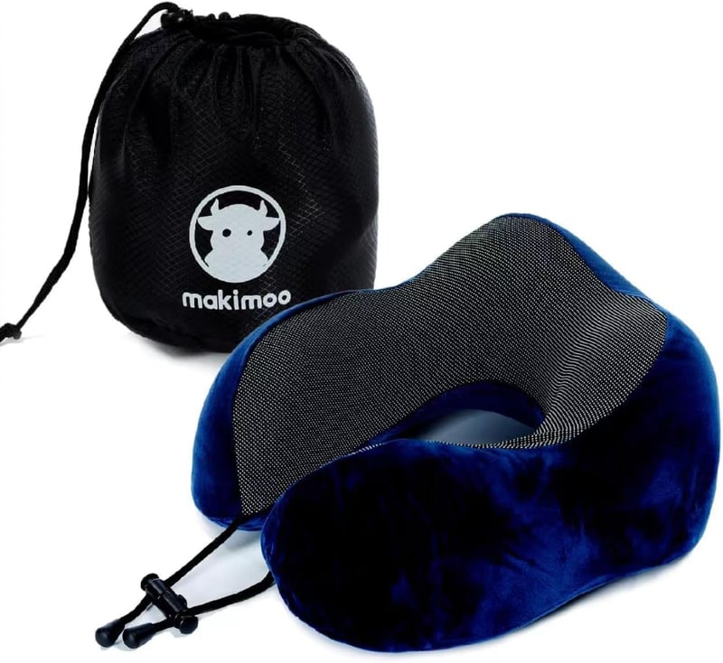 Makimoo memóriahabos nyakpárna 360° fejpárna utazáshoz kék - Blue