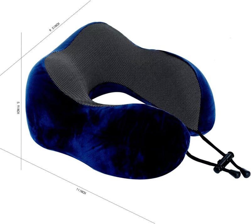 Makimoo memóriahabos nyakpárna 360° fejpárna utazáshoz kék - Blue