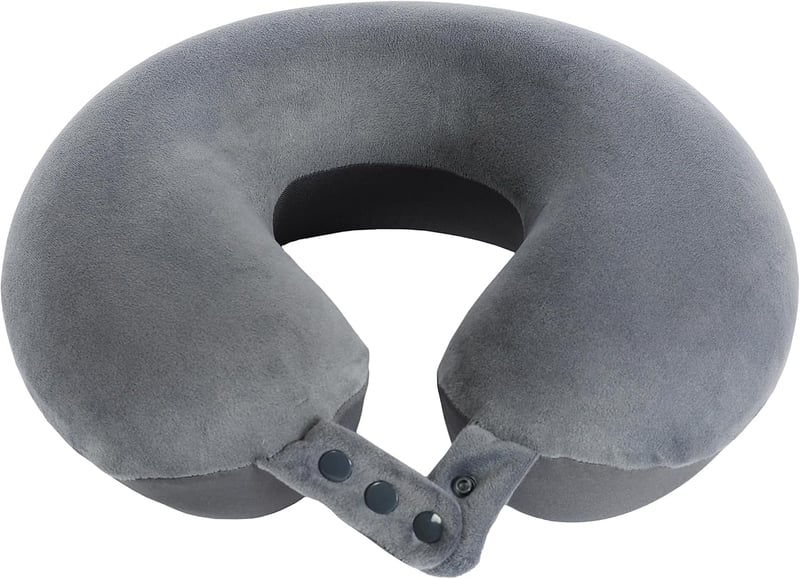 Makimoo Memory Foam Utazópárna Nyakpárna Szürke Táskával
