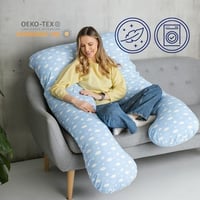 MAKOSAS Comfort Pillow Original premium ortopedski jastuk za grljenje, jastuk za bočno spavanje, za bolji san, uzorak oblaka, pamuk, 100 x 150 cm 3