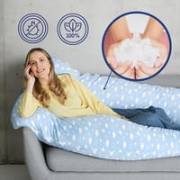 MAKOSAS Comfort Pillow Original premium ortopedski jastuk za grljenje, jastuk za bočno spavanje, za bolji san, uzorak oblaka, pamuk, 100 x 150 cm 6