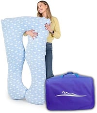 MAKOSAS Comfort Pillow Original premium ortopedski jastuk za grljenje, jastuk za bočno spavanje, za bolji san, uzorak oblaka, pamuk, 100 x 150 cm 1