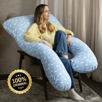 MAKOSAS Comfort Pillow Original premium ortopedski jastuk za grljenje, jastuk za bočno spavanje, za bolji san, uzorak oblaka, pamuk, 100 x 150 cm 4