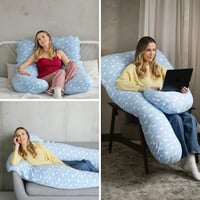 MAKOSAS Comfort Pillow Original premium ortopedski jastuk za grljenje, jastuk za bočno spavanje, za bolji san, uzorak oblaka, pamuk, 100 x 150 cm 2