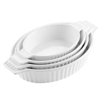 Sada 4 bielych porcelánových zapekacích mís Malacasa v rôznych veľkostiach 1