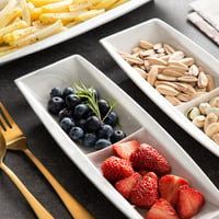 MALACASA Blance 2 részes márvány porcelán tányér szett négyzet rekeszes 12,25 hüvelyk 8