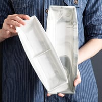 MALACASA Blance 2 részes márvány porcelán tányér szett négyzet rekeszes 12,25 hüvelyk 7