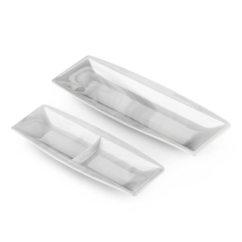 MALACASA Blance mramorová porcelánová súprava riadu – 2-dielna