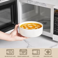 MALACASA Luna Set de 6 Boluri pentru Cereale din Porțelan, 640 ml, Set Boluri pentru Supă, Salată, Desert, Mic Dejun, Ceramică, Boluri Mari pentru Paste, Fructe, Alb 4