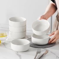 MALACASA Luna Set de 6 Boluri pentru Cereale din Porțelan, 640 ml, Set Boluri pentru Supă, Salată, Desert, Mic Dejun, Ceramică, Boluri Mari pentru Paste, Fructe, Alb 8