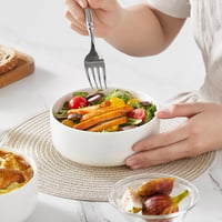 MALACASA Luna Set de 6 Boluri pentru Cereale din Porțelan, 640 ml, Set Boluri pentru Supă, Salată, Desert, Mic Dejun, Ceramică, Boluri Mari pentru Paste, Fructe, Alb 7