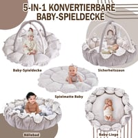 Mallify 5 az 1-ben játszóív labdamedencével és 6 játékkal, kúszószőnyeg - szürke - 0-6 hónapos korig 2
