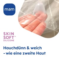 Protector mamar pentru alăptare MAM Extra Soft, mărimea M (Ø 20 mm), 2 bucăți, contact maxim cu pielea 6