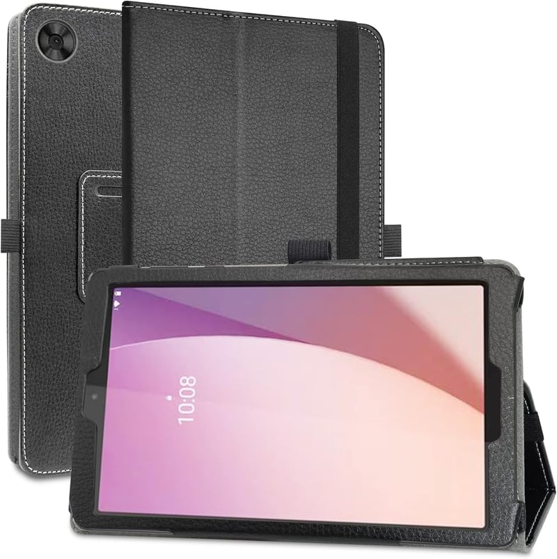 MAMA MOUTH Lenovo Tab M8 4th Gen Védőtok - Minőségi PU Bőr Tablet Tok 8 Colos TB300FU Modellhez, Fekete (Nem Kompatibilis 2nd/3rd Gen)