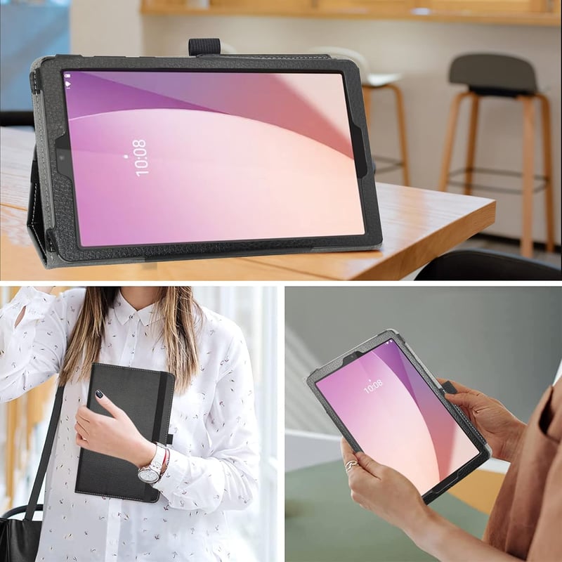 MAMA MOUTH Lenovo Tab M8 4th Gen Védőtok - Minőségi PU Bőr Tablet Tok 8 Colos TB300FU Modellhez, Fekete (Nem Kompatibilis 2nd/3rd Gen)
