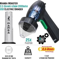 Mamba Grinders Elektromos Fűszerdaráló - USB Tölthető Adagoló Fejjel - Alumínium Fűszer és Gyógynövény Őrlő Fekete Színben 2