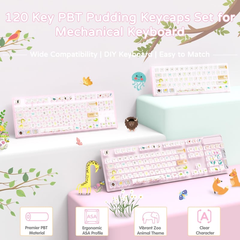 MAMBASNAKE 120 Billentyű PBT Pudding Keycap szett ASA profil mechanikus billentyűzethez