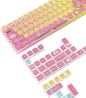 Sada klávesov MAMBASNAKE PBT Pudding ASA profil pre mechanickú klávesnicu – Retro Pixel – 120 ks