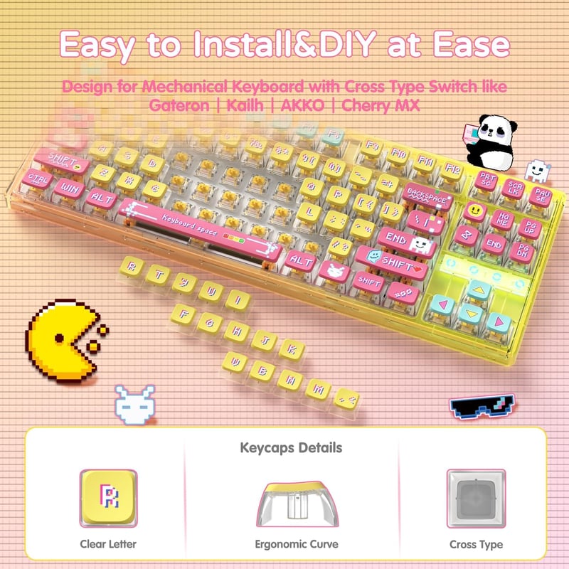 MAMBASNAKE 120 Gombos PBT Pudding Keycap Szett ASA Profil Mechanikus Billentyűzethez