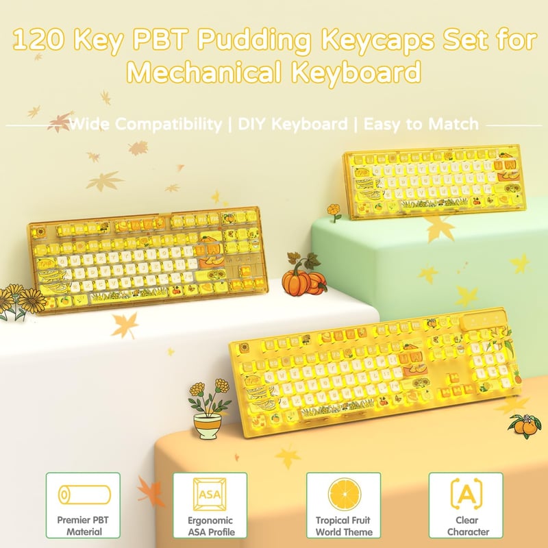 MAMBASNAKE 120 Gombos PBT Pudding Keycap Szett ASA Profil Mechanikus Billentyűzethez