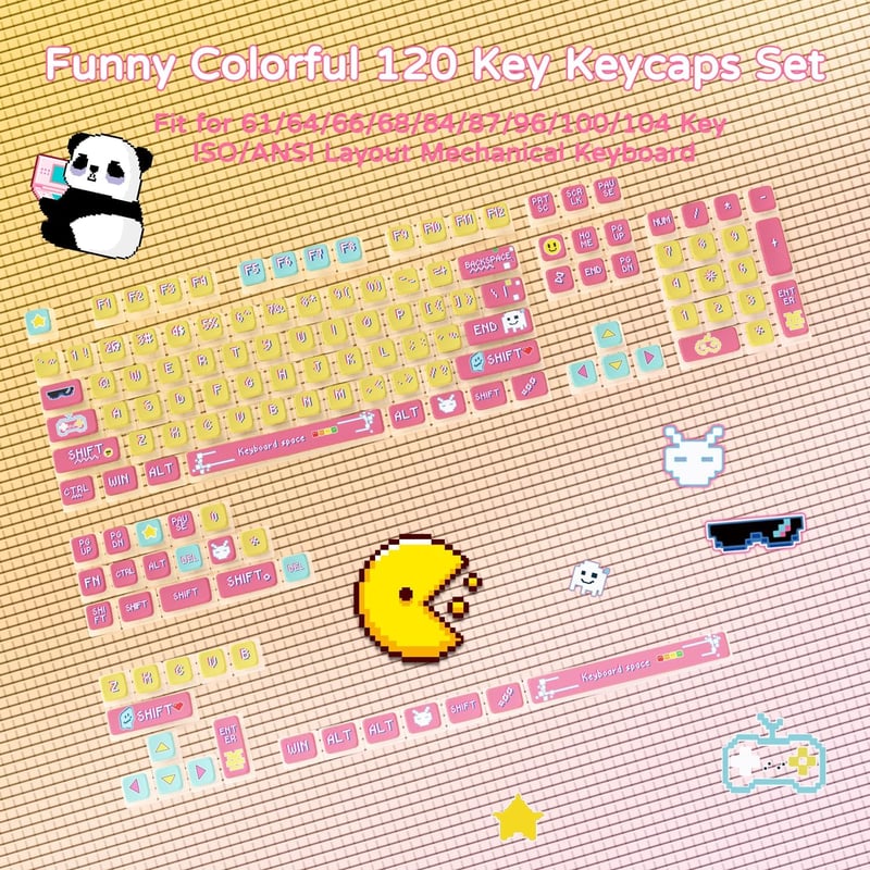 MAMBASNAKE 120 Gombos PBT Pudding Keycap Szett ASA Profil Mechanikus Billentyűzethez